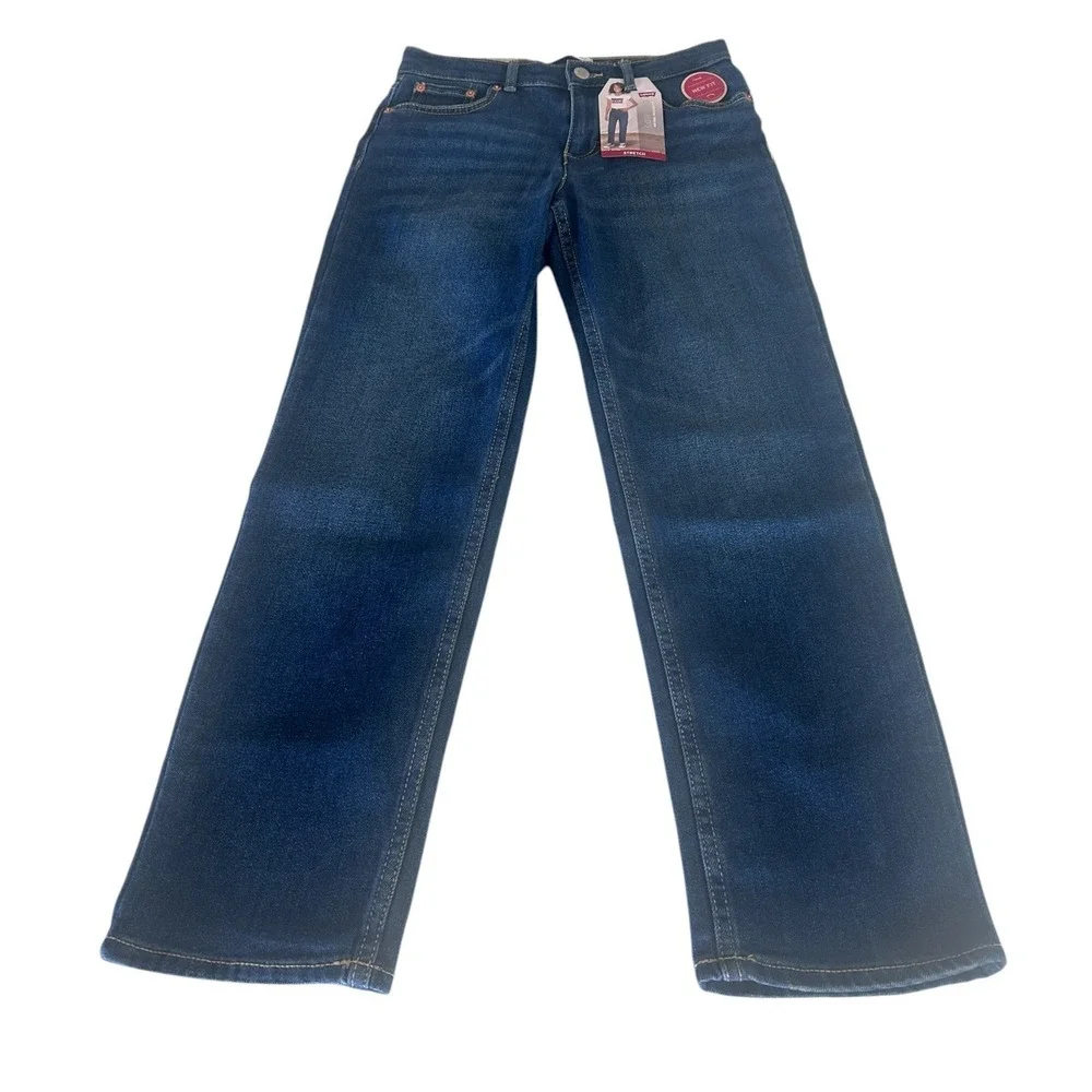 Levis Girls Low Pro‎ Relaxed Fit Mid Rise Stretch Jeans Blue Size 10 Reg NEW